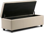SIMPLIHOME Avalon 48 inch Wide Contemporary Rectangle Storage Ottoman Bench in - Image 5