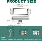 uxcell Rectangular Shower Drain, Brushed 304 Stainless Steel Odor-Proof Floor - Image 2