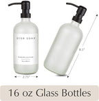 Emerson Essentials Glass Soap Bottle Dispensers, 2 Pack, Stainless-Steel Pumps - Image 2