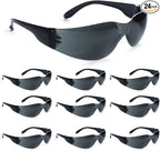 amoolo Tinted Safety Glasses Bulk of 24, Protective Safety Sunglasses, Dark by amoolo