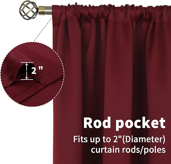 BGment Burgundy Half Window Curtains - Image 5
