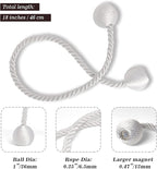 Hion Magnetic Curtain Tiebacks White 2pcs, Curtain Tiebacks Buckles Holdbacks - Image 2