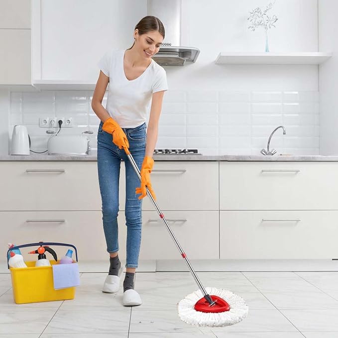 Spin Mop Replacement Handle, 4-Section 30-to-58 inch Mop Replacement Stick and - Image 7
