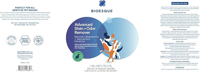 Bioesque Advanced Stain + Odor Remover, Pet-Friendly Natural Enzymatic & - Image 6