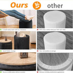 Round Set of 2 Ottoman with Storage-Upholstered Velvet Vanity Stool - Image 4