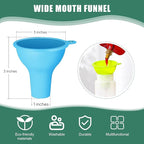 Silicone Funnels 4 Pieces Wide Mouth Funnel Flexible Condiment Sauce Canning Set - Image 2