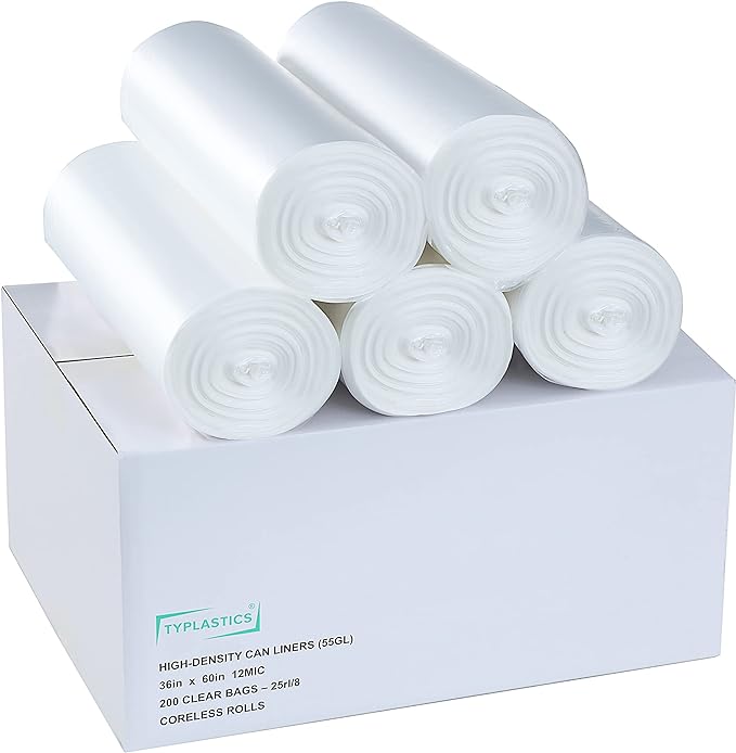 TYPLASTICS 55 Gallon Clear Trash Can Liners - Image 6