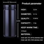 Mini Thermos Cute Water Bottle - 7 oz Tiny Insulated Vacuum 18/10 Stainless - Image 2