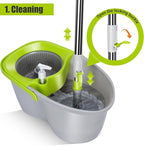 MASTERTOP Mop and Bucket with Wringer Set, Small Spin Mop Cleaning System with - Image 2