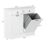 Double Tilt Out Trash Can Cabinet, 2 x 10 Gallon Wooden Trash Bin Cabinet - Image 2