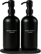 MaisoNovo Soap Dispenser 3-Piece Set | 16.9oz Black Bottles by MaisoNovo-TheArtofSustainableLiving
