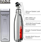 HASLE OUTFITTERS 17oz Stainless Steel Water Bottles Bulk, Vacuum Insulated - Image 2