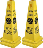 4-Pack 26.5" Caution Cones, 4-Sided Visible Safety Signs by OranclUS