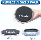 Furniture Sliders, 8 Pack 3 1/2" Moving Pads and 8 Hardwood Socks, Protect - Image 2
