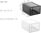 XXL Large Shoe Storage Box, 8 Pack Shoe Boxes Clear Plastic Stackable Fit US 15 - Image 4
