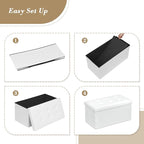 Athena Collection 30" Storage Ottoman Bench Folding Bench - Image 8