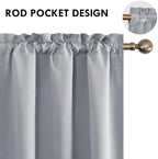 DWCN Silver Grey Short Blackout Curtains - Image 3