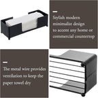 MyGift Modern Matte Black Metal Tabletop Paper Hand Towel Holder, Commercial - Image 2