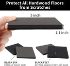 Ezprotekt 5" Square Felt Furniture Movers Sliders - Image 2