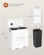 SONGMICS Trash Can, 2 x 8 Gallon Double Garbage Can - Image 6