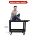Utility Service Cart 2-Shelf 500 Lbs Capacity, Heavy Duty Rolling Cart - Image 8