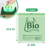 8 Gallon Compostable Trash Bags, Heavy Duty Extra Thick Compost Bags, Kitchen - Image 2