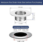 Bathroom Sink Strainer, Bathtub Drain Cover Lavatory Sink Drain Strainer Hair - Image 2