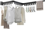 Clothes Drying Rack Foldable Wall Mounted Drying Rack 3 Fold Black-Laundry by Dancrul