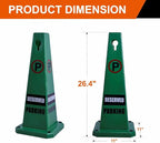 4-Pack 26.5" Caution Cones, 4-Sided Visible Safety Signs - Image 3