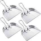 Mumufy 4 Pack 12 inch Heavy Duty Metal Dustpan Large Wide Dust Pans by Mumufy