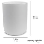 Matte White Round Compact Trash Can Mini, 2 Gallons / 7.5L Garbage Bin - Image 5