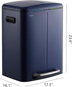 happimess HPM1005J Marco Rectangular 10.6-Gallon Double Bucket Trash Can - Image 4
