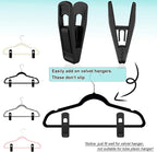 Hanger Clips Perfect for Velvet Hangers, Non-Slip Plastic Clips Pant Skirt - Image 3