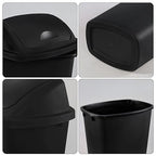 4-Pack 13 Gallon Plastic Swing Top Trash Can, Lidded Wastebasket Garbage Can - Image 3