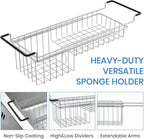 Sink Caddy Sponge Holder Kitchen Sink Organizer Sponge Caddy Expandable 16.06" - Image 2