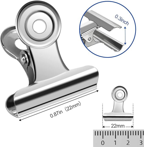30 Pack Small Bull Clips 0.87 Inch Mini Metal Hinge Clips Binder Paper Hinge - Image 2