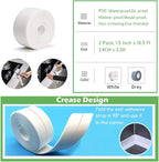 2 Pack Caulk Strip, 1.5" x 10.5Ft PVC Self Adhesive Caulk Tape, Sealing - Image 2