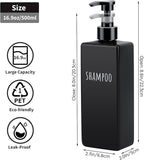 Segbeauty Plastic Square Soap Dispenser Black, 500ml Empty Reusable Pump Bottle - Image 6