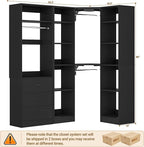 Corner Closet System with 3 Drawers, Corner Closet Organizer System with 13 - Image 7