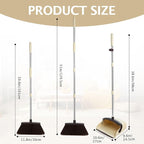 Broom and Dustpan Set with Long Handle, Heavy Dust Broom and Dustpan Combo - Image 2