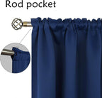 BGment Navy Blue Blackout Curtains 40 Inches Length - Image 5
