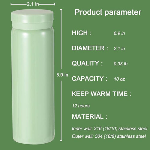10oz Mini Water Bottle Stainless Steel Thermos Small Flask - Image 2