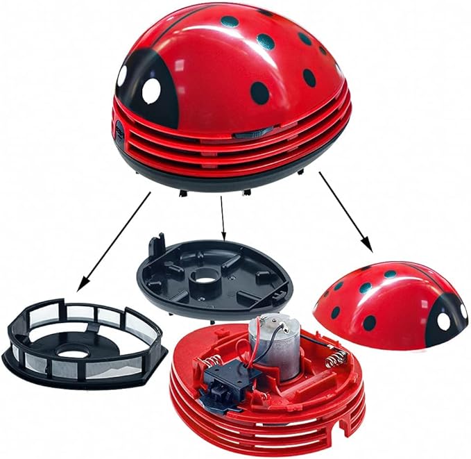 E ECSEM Cute Portable Cartoon Mini Desktop Vacuum Cleaner Table Dust Crumb - Image 3