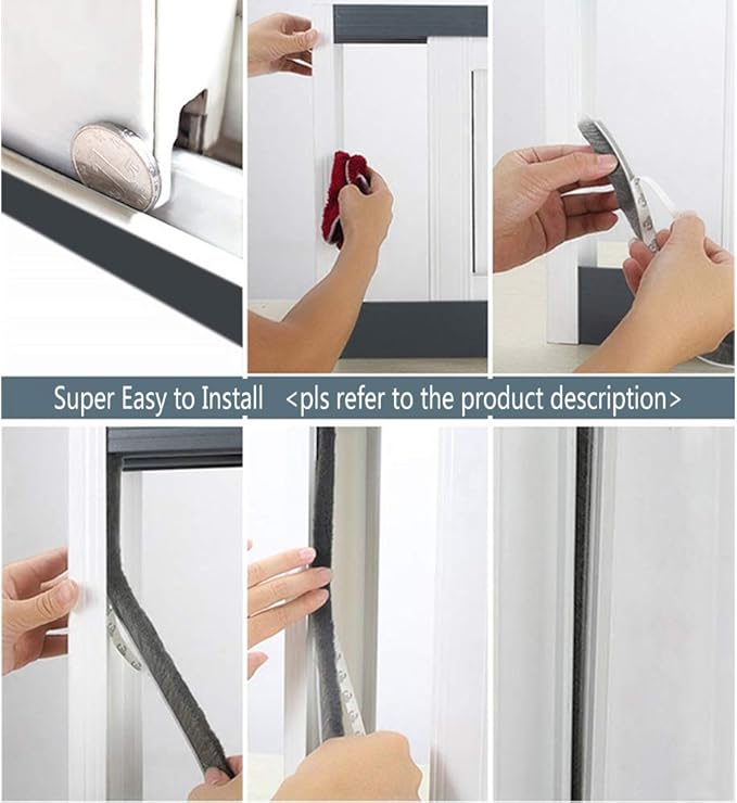 Weather Stripping Brush for Sliding Windows/Doors Frame Side, Pile Self - Image 5