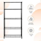 Amazon Basics 5-Shelf Adjustable Heavy Duty Steel Wire Rack Storage Shelving - Image 3