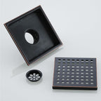 RANDOM Oil Rubbed Bronze Shower Drain Square 6 Inch Shower Floor Drain Grate & - Image 5