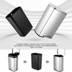 8 Gal Kitchen Trash Can, 30L Recycling or Garbage Bin, Brushed Stainless Steel - Image 5