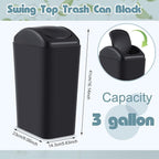 Hoolerry 6 Pcs 3 Gallon/12 Liter Small Trash Can Plastic Kitchen Garbage - Image 2