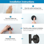 DGYB Large Suction Cup Hooks Black Stainless Steel Suction Shower Hooks - Image 6