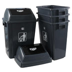 13 Gallon Plastic Swing Lid Trash Can, Outdoor Garbage Can, 4 Pack - Image 7